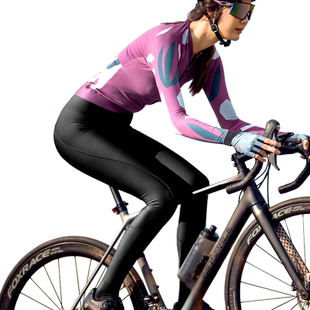 兰帕达骑行裤女双箭头长裤带屁垫春秋季公路车自行车女背带裤盎然