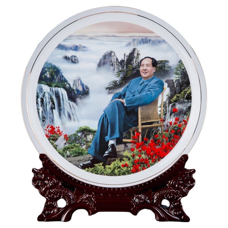 毛主席骨瓷摆盘伟人教员毛爷爷毛装饰摆件