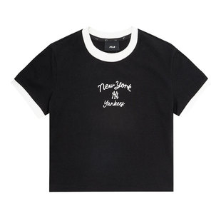 【自营】MLB短袖女装新款简约圆领休闲上衣时尚印花短款运动T恤