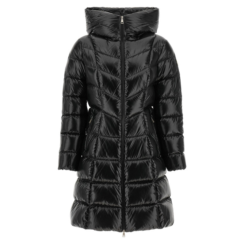 MONCLER 盟可睐女士Marusse黑色连帽中长羽绒服 26秋冬意大利代购
