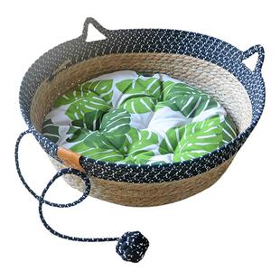 藤编猫窝四季通用冬季保暖猫咪睡觉用垫子编织猫抓板一体猫咪用品