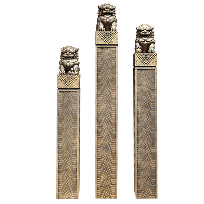 仿石雕狮子栓马柱门口庭院摆件