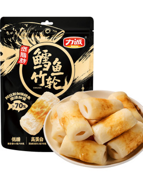 力诚低脂鳕鱼竹轮100g即食照烧风味高蛋白休闲解馋零食海味关东煮