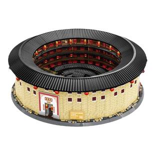 万格积木福建客家土楼承启楼拼装积木成人高难度古建筑积木模型
