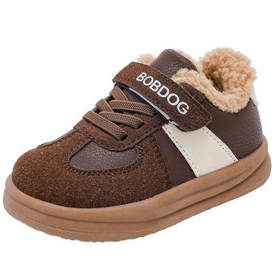 巴布豆童鞋宝宝加绒二棉鞋2025新款冬季男童德训鞋保暖男孩学步鞋