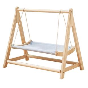 猫吊床猫咪吊床秋千双层猫窝冬实木悬挂式玩睡一体宠物床猫摇篮床