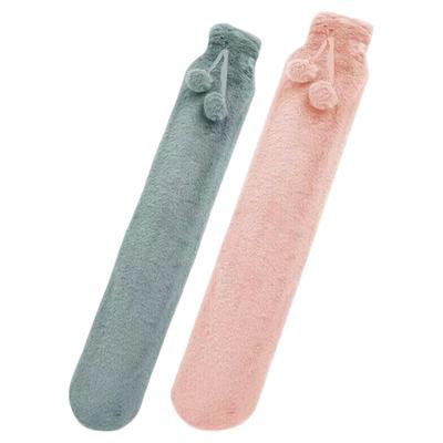 长条热水袋注水式暖水袋暖脚敷暖手宝冬天毛绒橡胶防爆加长保温