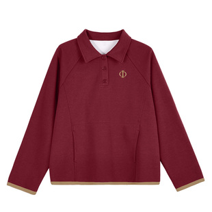 翻领正肩卫衣女款2026新款春季爆款女装宽松无帽休闲显瘦套头上衣