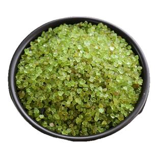 天然绿橄榄石碎石原石小颗粒消磁能量石鱼缸造景diy配件材料摆件
