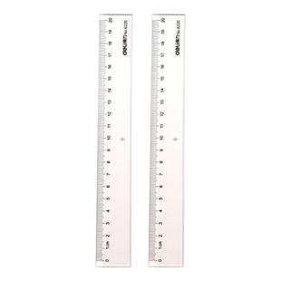 得力透明直尺带波浪线尺子格尺小学生专用一二年级多功能15/18/20cm测量绘图用刻度尺长尺儿童文具尺学习工具