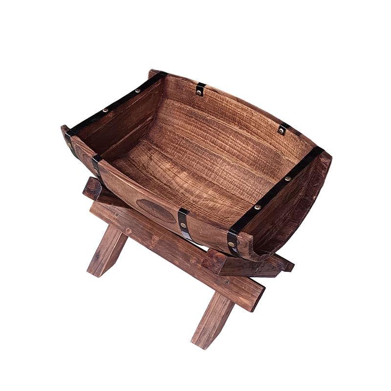 酒桶花盆半桶户外防腐木花箱种植箱园林布景橡木桶啤酒种菜木花桶