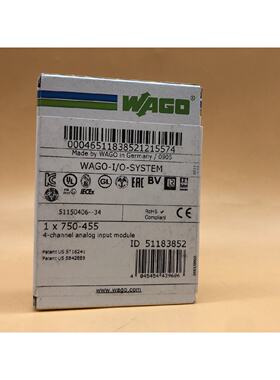 议价WAGO 750-455 4-Channel Analag Input Module NEW IN BOX