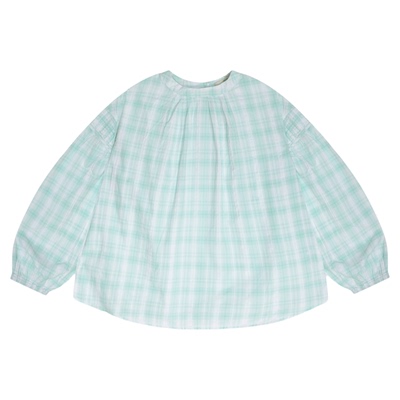 BUCH WEAR衬衫女士2026春季新款简约提花格纹圆领长袖上衣497669