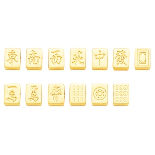 足银隔珠 3D硬银立体十三幺麻将方形隔珠S999纯银DIY手链编绳配件