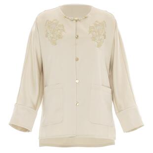 【明星同款】花木深盘扣新中式短外套女汉元素老钱风刺绣醋酸上衣