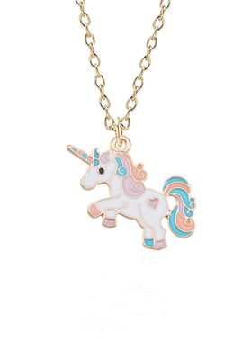 可爱独角兽项链女卡通小马锁骨链