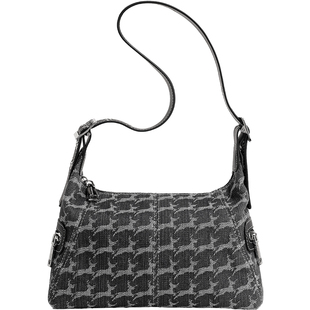 妙迪丹宁牛仔腋下包复古小众设计宽肩带通勤包大容量单肩包包女款