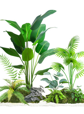 仿真绿植大型室内造景植物景观组合高端轻奢橱窗装饰落地仿真植物