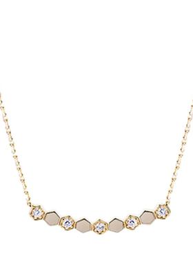 leqiyuan蜂巢项链女笑脸锁骨链