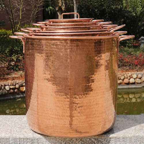 紫铜汤桶商用加厚云南 纯铜手工煲汤锅 大容量家用特厚熬汤大铜锅