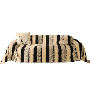 新年喜庆氛围感沙发盖布冬季红色毛绒沙发套罩防猫抓全包盖巾毯子