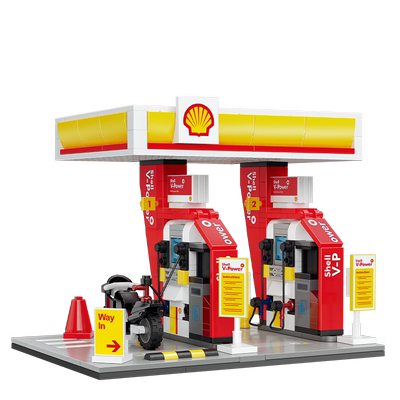 cada咔搭积木壳牌加油站正版授权