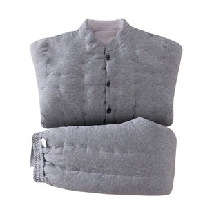 男士棉花手工棉衣套装 成人居家内胆棉袄棉裤 老年人加厚棉服冬