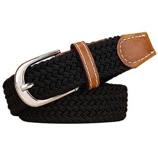 帆布腰带女士无孔编织弹力皮带韩版装饰男女细皮带学生休闲布带