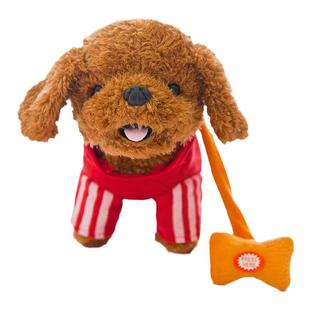 儿童电动狗毛绒学说话小狗走路会叫唱歌真泰迪牵绳学舌录音玩具狗