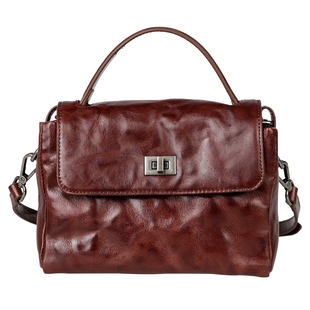 漫色复古褶皱头层植鞣牛皮小方包女高级感真皮手提单肩斜挎小背包