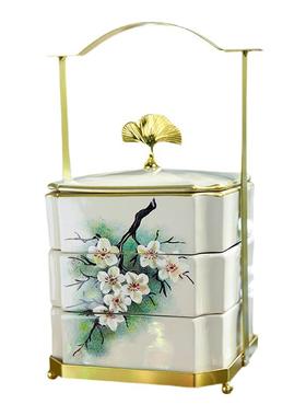 中国风客厅收纳盒三层提篮