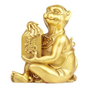 铜猴子风水摆件 纯铜十二生肖猴 工艺品中式家居装饰品摆设大号
