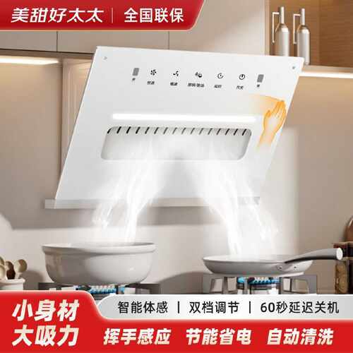 美甜好太太抽油烟机小型出租屋小户型家用小型公寓租房吸油机白色