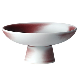 玩物志复古点心碟茶桌陶瓷水果盘小号清供盘日式高脚碗美食道具