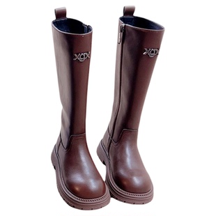 女童靴子儿童鞋子2025秋冬季新款过膝高筒靴加绒长靴宝宝长筒棉靴