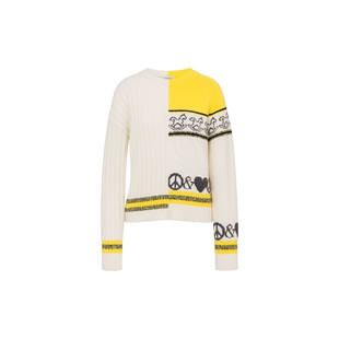 【惊喜】Moschino Jeans女士羊毛混纺复古印花毛衣