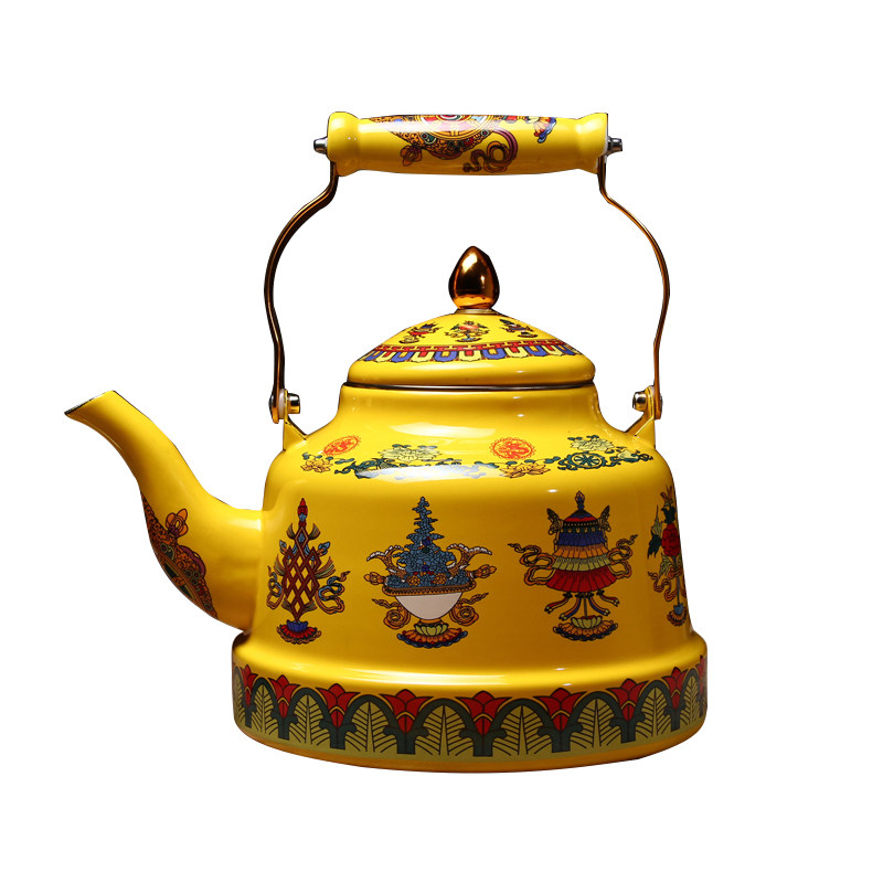藏式八吉祥茶壶牛马牌餐具西藏