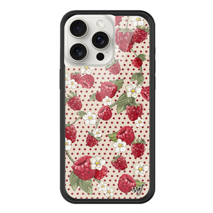 Wildflower树莓波点手机壳Raspberry Polka Dot适用苹果iPhone15/14/Pro/Max硬壳全包保护硅胶防摔欧美时尚wf