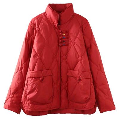 文艺风短款立领中国风羽绒服轻暖