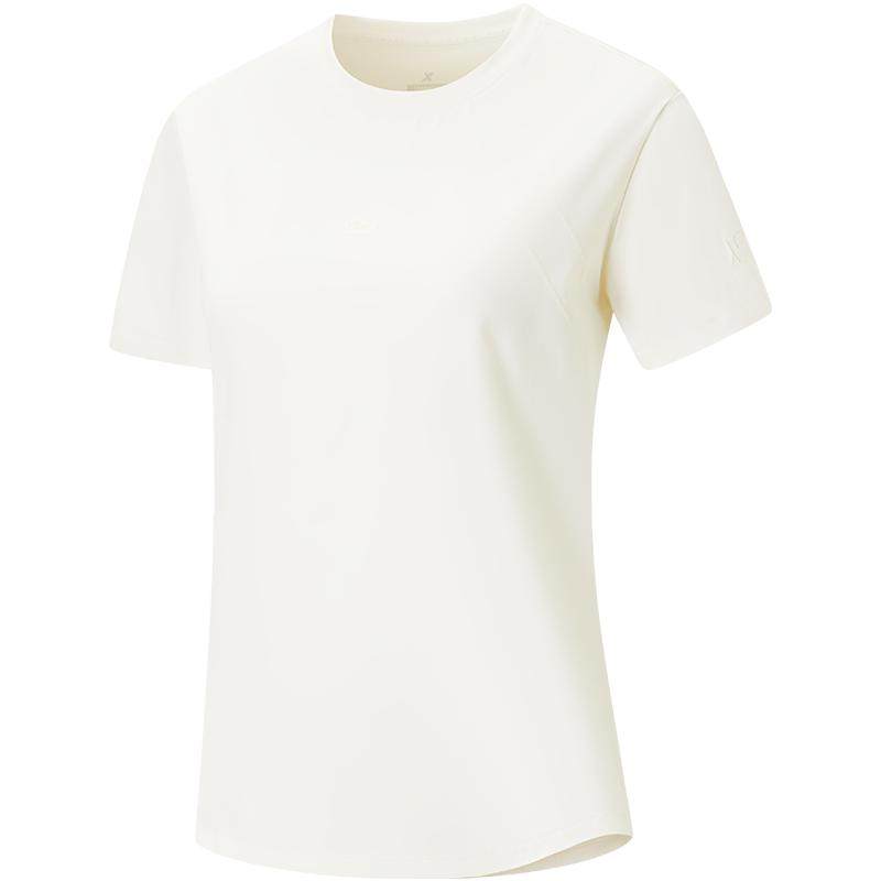 特步短袖女2025年夏新款户外训练健身运动服圆领T恤975328010058