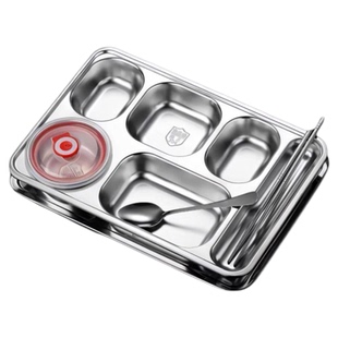 餐盒分格带盖316不锈钢餐盘特大号工厂学生食堂饭盒商用快餐盘