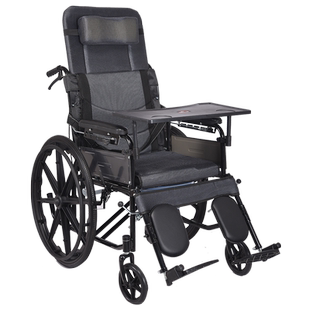 揽康老人手推轮椅轻带坐便轻便折叠多功能老年人专用轮椅车代步车