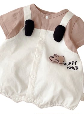 可爱婴儿衣服夏季短袖超萌哈衣