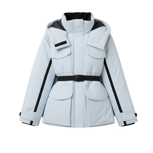 鸭鸭2025新款派克羽绒服女气质收腰显瘦中长款连帽防风加厚外套冬