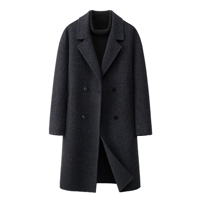 100%全羊毛呢子大衣男士中长款