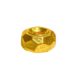 金米黄金无相隔片锤纹999足金文玩卡环24K纯金配饰6mm归圆隔珠