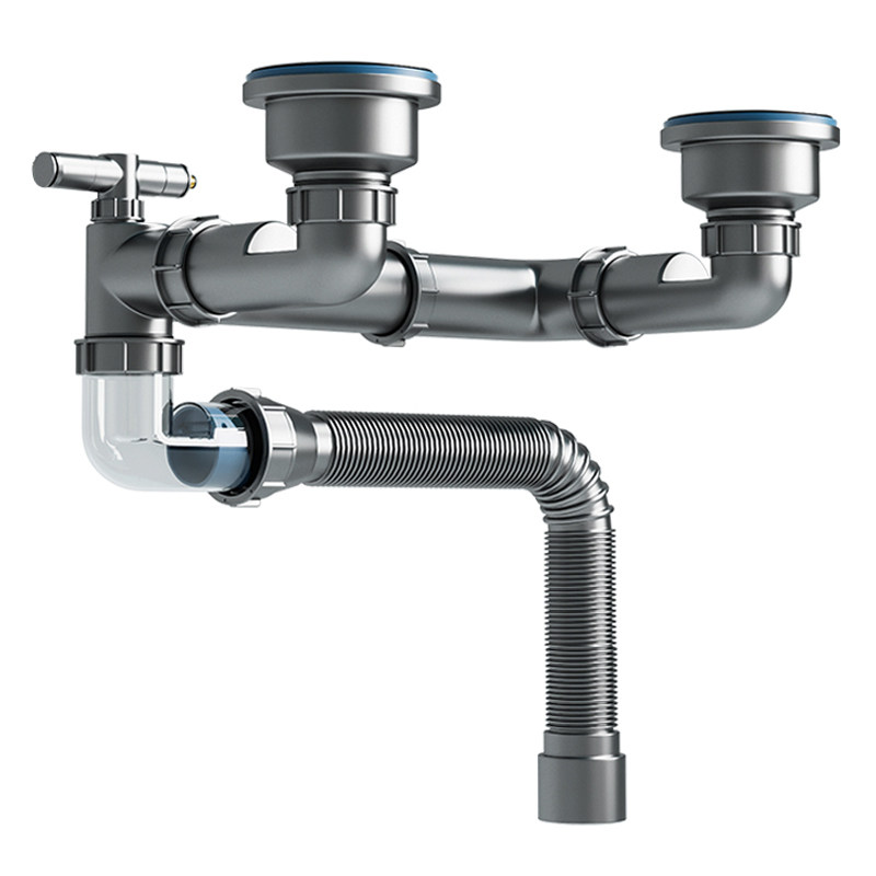 洗菜盆下水管配件厨房下水管排水管水槽洗菜池防臭下水器双槽套装