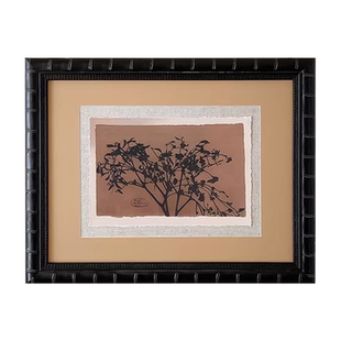 树影婆娑中古风客厅沙发背景组合画小众艺术装饰画矮柜侘寂风挂画