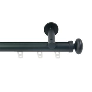 28mm下滑槽导轨式罗马杆缎面雅黑圆柱平头顶装侧装单双大尺寸推荐