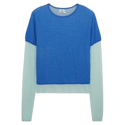 IMMI 秋冬新款女士水溶羊毛假两件长袖上衣银泰百货精品 300124